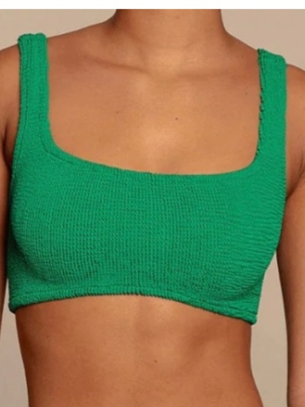 Hunza G Green Textured Bikini Tank Top